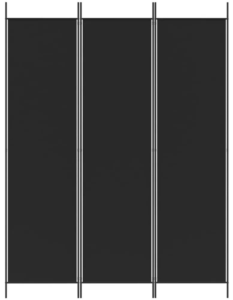 vidaXL Διαχωριστικό Δωματίου με 3 Πάνελ Μαύρο 150x200 εκ. από Ύφασμα