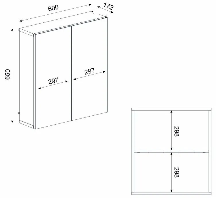 Καθρέπτης μπάνιου Binary Μegapap χρώμα λευκό 60x17,2x65εκ. - GP042-0275,1