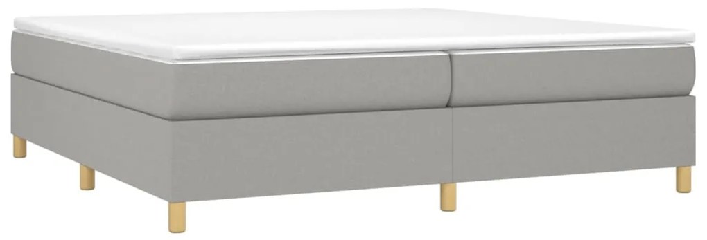 Κρεβάτι Boxspring με Στρώμα Ανοιχτό Γκρι 200x200 εκ. Υφασμάτινο - Γκρι