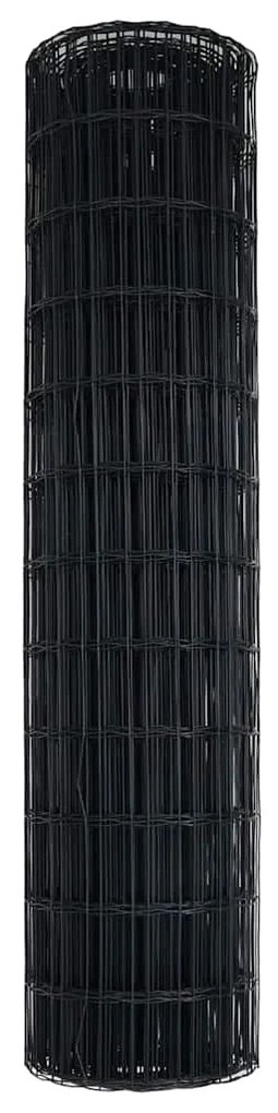 vidaXL Φράχτης Εuro Γκρι 1.2 x 25 m Σίδηρος με επικάλυψη PVC