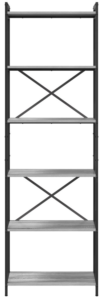 vidaXL Βιβλιοθήκη Γκρι sonoma 60 x 30 x 188 εκ Επεξεργασμένο ξύλο