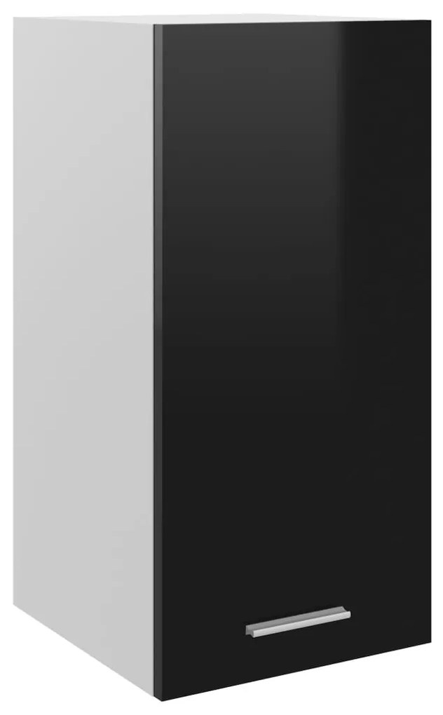 vidaXL Ντουλάπι Κρεμαστό Γυαλιστερό Μαύρο 29,5x31x60 εκ. Μοριοσανίδα