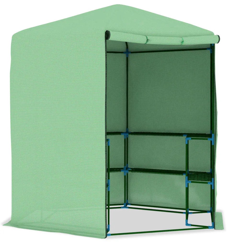 vidaXL Θερμοκήπιο με Ράφια 227 x 223 εκ. από Ατσάλι