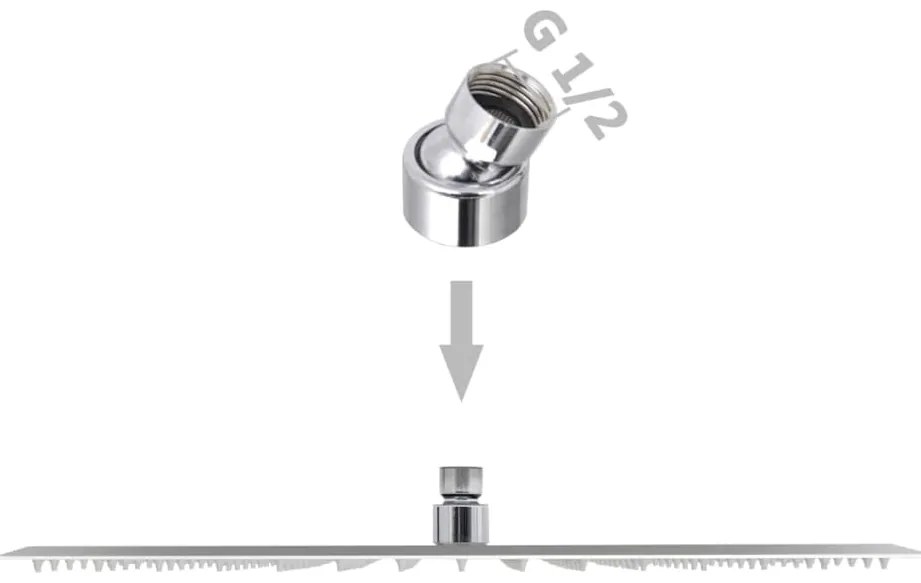 vidaXL Κεφαλή Nτους Βροχή Τετράγωνη 40 x 40 εκ. από Ανοξείδωτο Ατσάλι