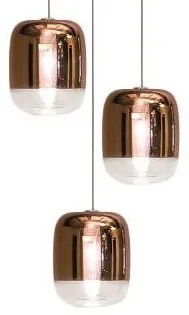 Κρεμαστό Φωτιστικό Οροφής 3xLED 4,2W Dimmable Triac Φυσητό Γυαλί Βάση Φ15cm Gong Mini 3R Prandina-1A63002413099-Ροζ 1A63002413099
