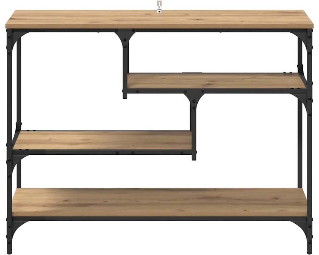 vidaXL Τραπέζι κονσόλας με ράφι artisan δρυς 100 x 30 x 75 εκ