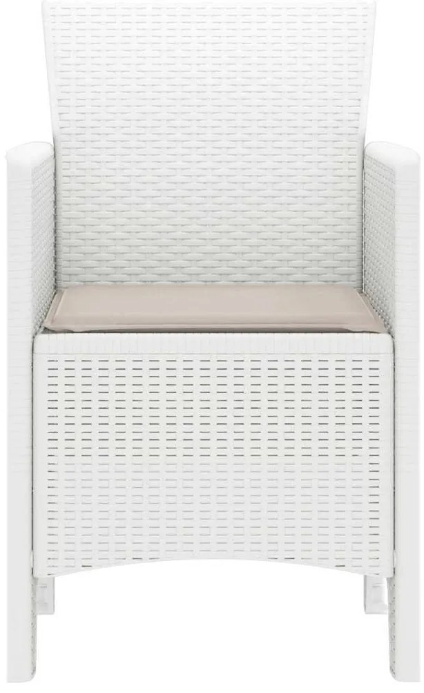vidaXL Καρέκλες Κήπου 2 pcs Λευκό 53 x 49 x 85 εκ. Πλαστικό