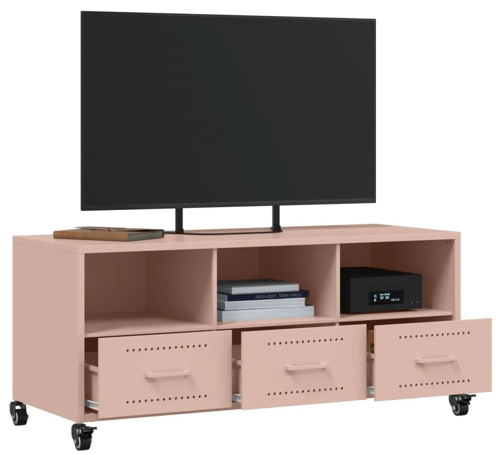 vidaXL Έπιπλο Τηλεόρασης Ροζ 100,5x39x43,5 εκ. Ατσάλι