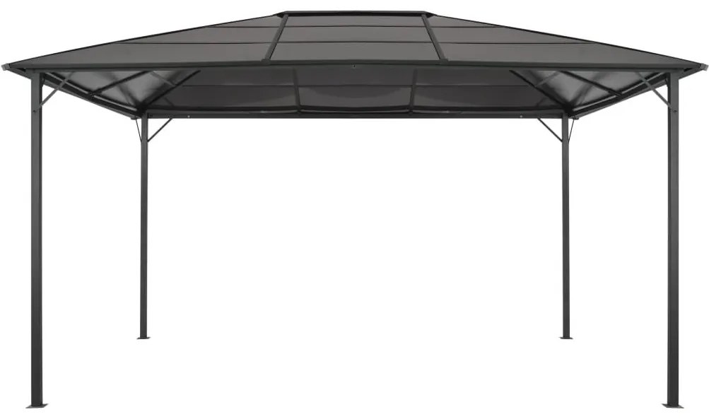 Κιόσκι με Οροφή Μαύρο 4 x 3 x 2,6 μ. από Αλουμίνιο - Μαύρο