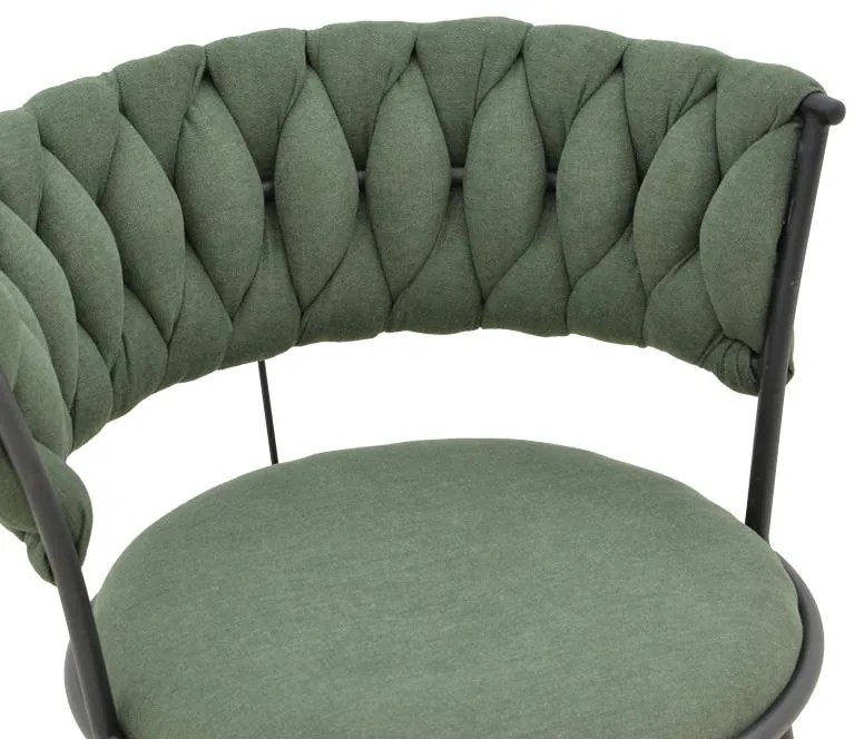 Καρέκλα Πολυθρόνα Alkia I ύφασμα σε χακί απόχρωση- πόδι μαύρο μέταλλο 57x58.5x72εκ 2αδα 52x58.5x72 εκ.