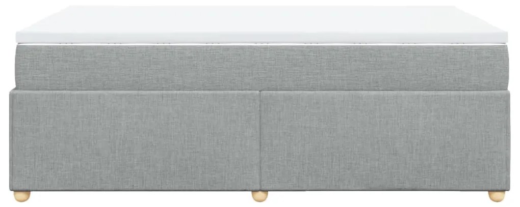 Κρεβάτι Boxspring με Στρώμα Ανοιχτό Γκρι 120x190 εκ. Υφασμάτινο - Γκρι