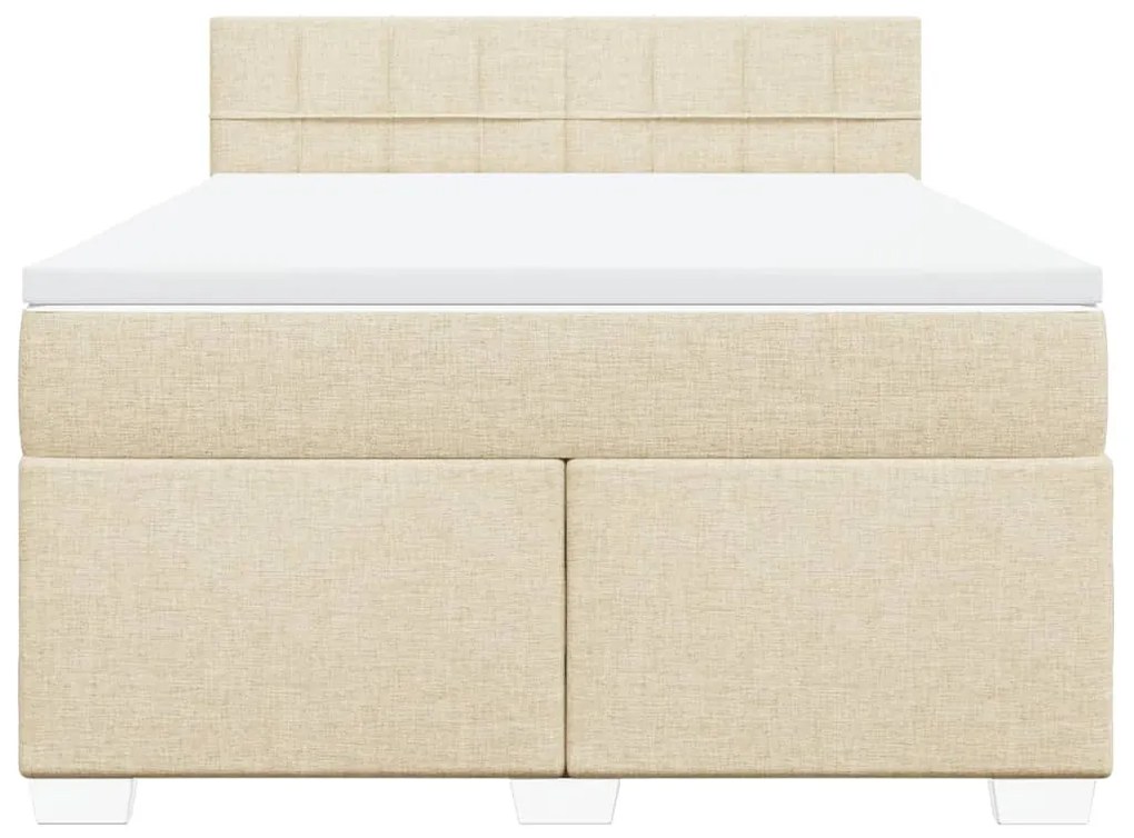 Κρεβάτι Boxspring με Στρώμα Κρεμ 160x200 εκ. Υφασμάτινο 3288244