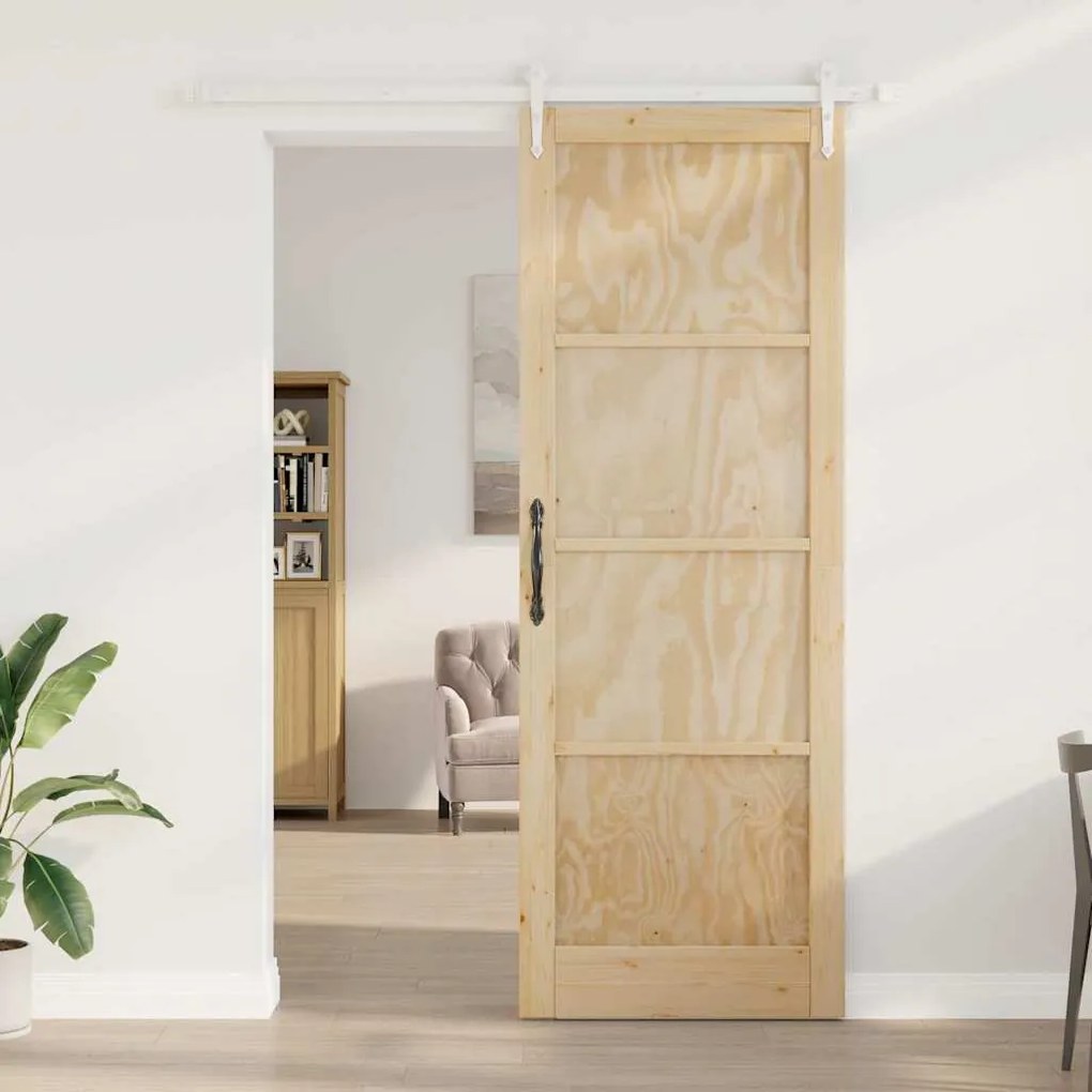 vidaXL Συρόμενη Πόρτα Άλλο ORKDAL Φυσικό και λευκό 83 x 232 εκ.