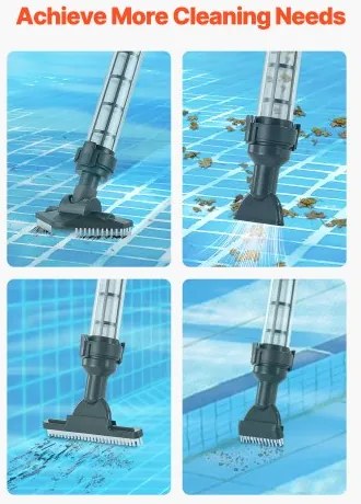 VEVOR Pool Vacuum 8.5 GPM Rechargeable Pool Cleaner Max. 1H with Extension Pole