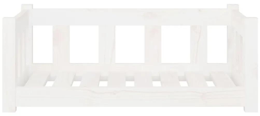 Κρεβάτι Σκύλου Λευκό 75,5 x 75,5 x 28 εκ. από Μασίφ Ξύλο Πεύκου - Λευκό