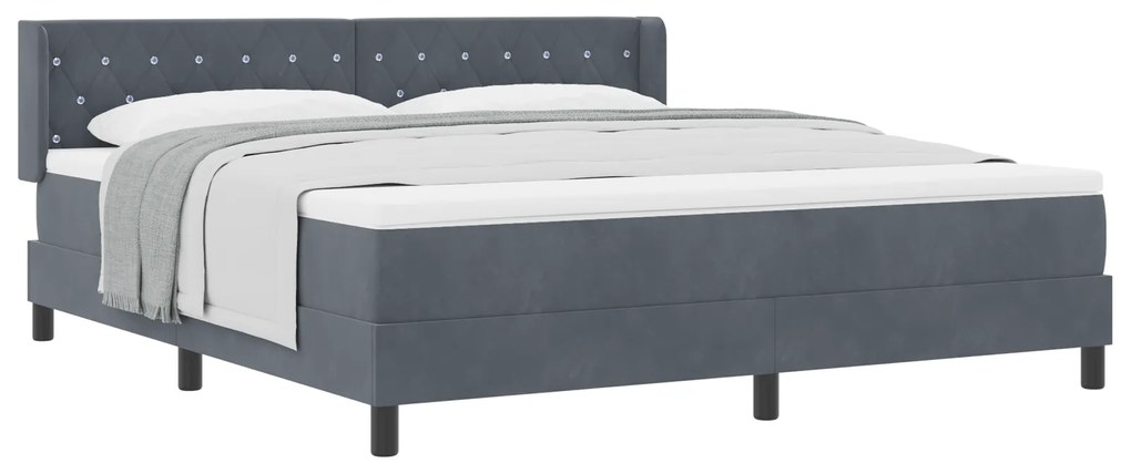 vidaXL Κρεβάτι με Στρώμα  Γκρι 180x200 εκ. Βελούδο