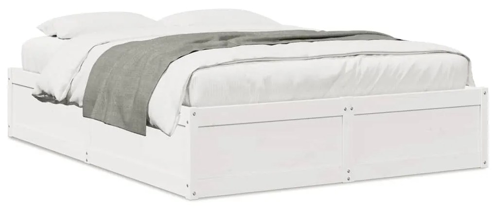 Σκελετός Κρεβ. Χωρίς Στρώμα Λευκό 140x200 εκ Μασίφ Πεύκο