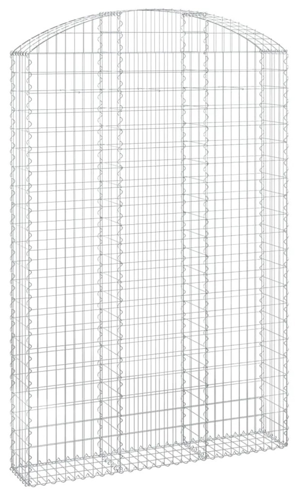 Συρματοκιβώτιο Τοξωτό 150x30x220/240εκ. από Γαλβανισμένο Χάλυβα - Ασήμι