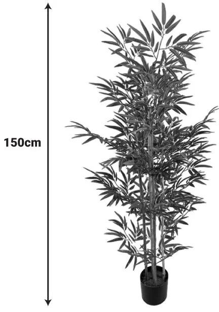 Διακοσμητικό φυτό Bamboo σε γλάστρα Inart πράσινο pp Υ150εκ