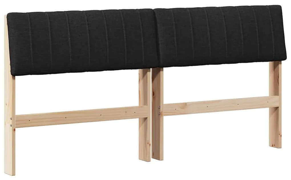 vidaXL Ταπετσαρισμένο κεφαλάρι Μαύρο 160 cm Στερεά ξυλεία πεύκου