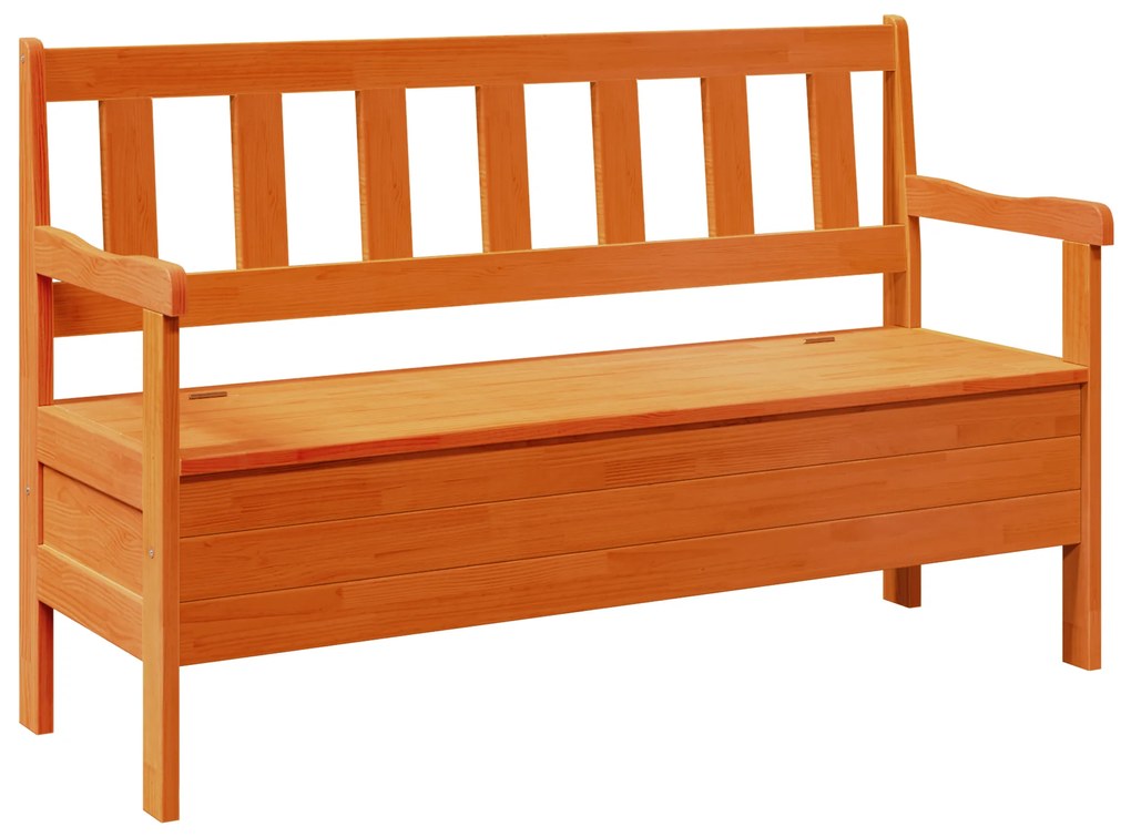 vidaXL Εξωτερικός πάγκος Καφέ 119 x 76 x 44εκ. Μασίφ ξύλο πεύκου