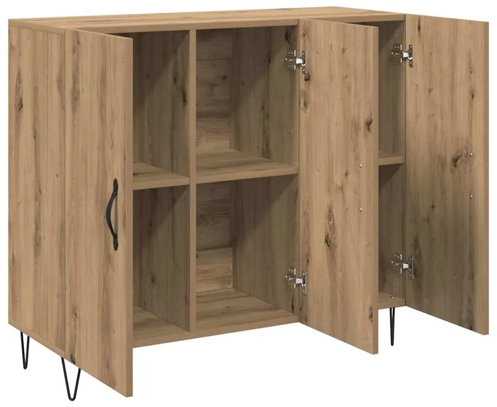 vidaXL Πλαϊνό γραφείο artisan δρυς 90 x 34 x 80 εκ. Επεξεργασμένο ξύλο