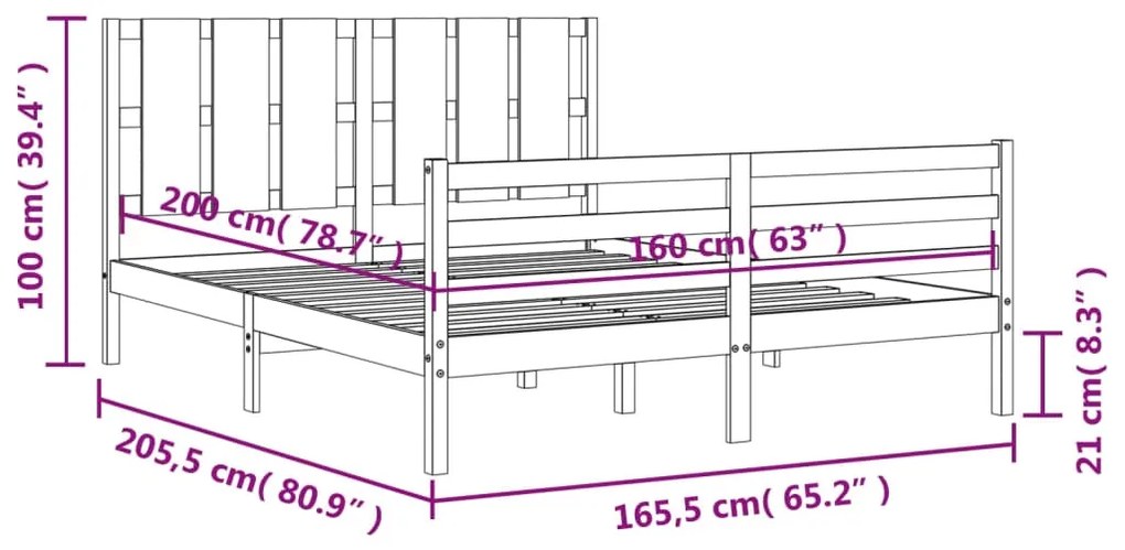 ΠΛΑΙΣΙΟ ΚΡΕΒΑΤΙΟΥ ΜΕ ΚΕΦΑΛΑΡΙ ΛΕΥΚΟ 160X200 ΕΚ. ΜΑΣΙΦ ΞΥΛΟ 3194127