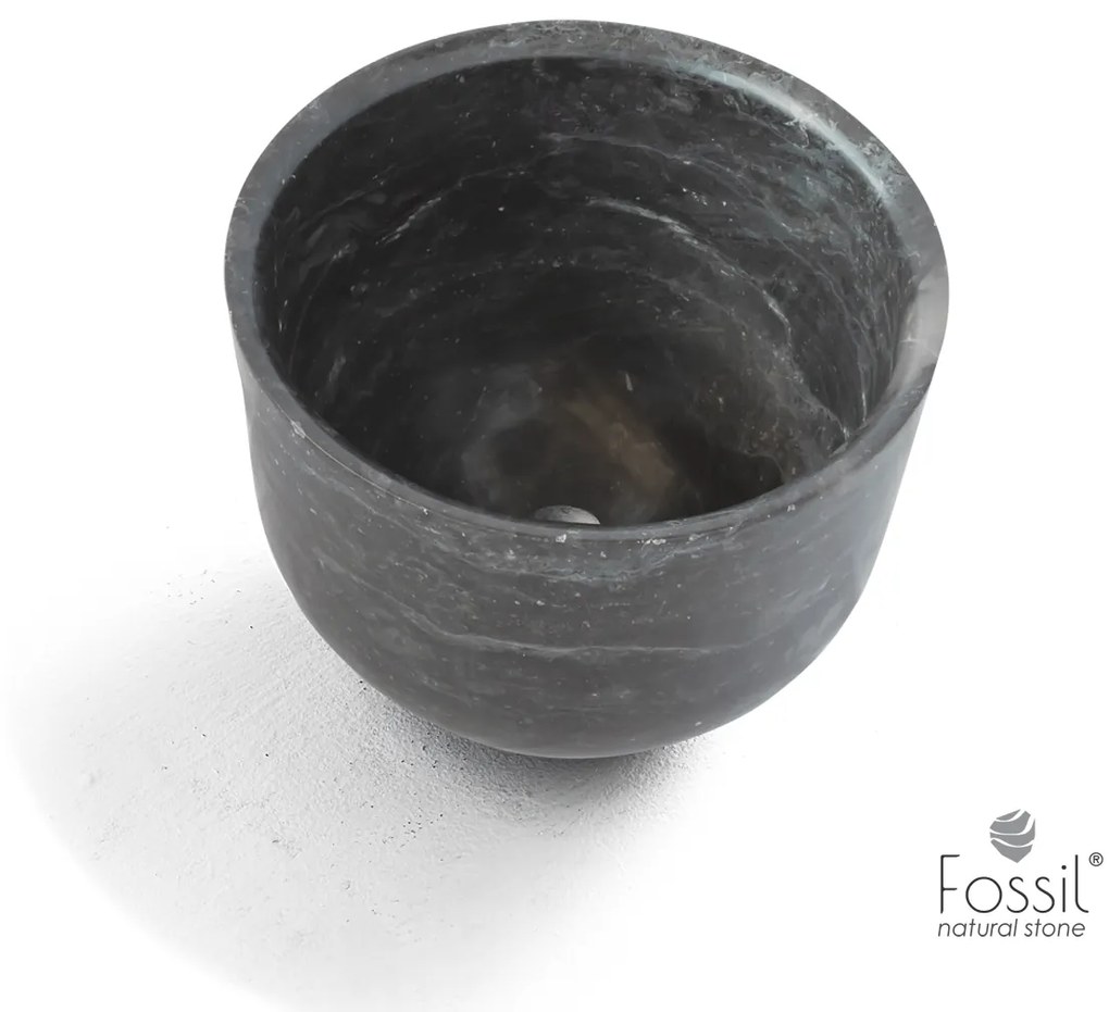 FOSSIL Bucket Marble MR42-410 Επιτραπέζιος Μαρμάρινος Νιπτήρας Grey Ø 42εκ