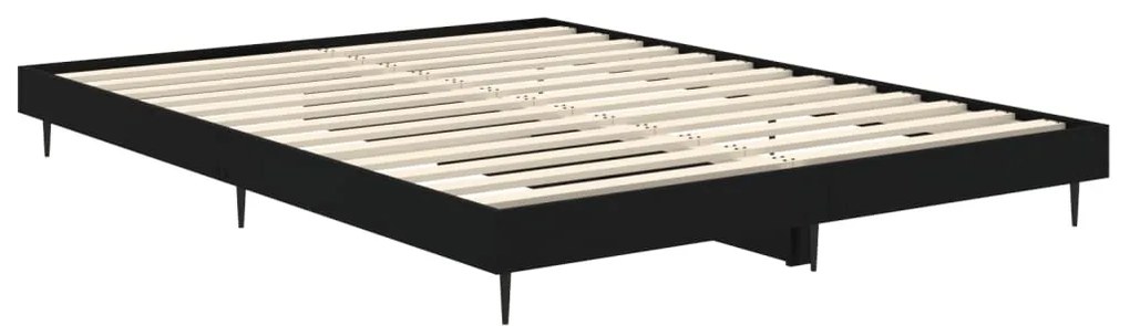 vidaXL Πλαίσιο Κρεβατιού Μαύρο 140 x 190 εκ. Επεξεργασμένο Ξύλο