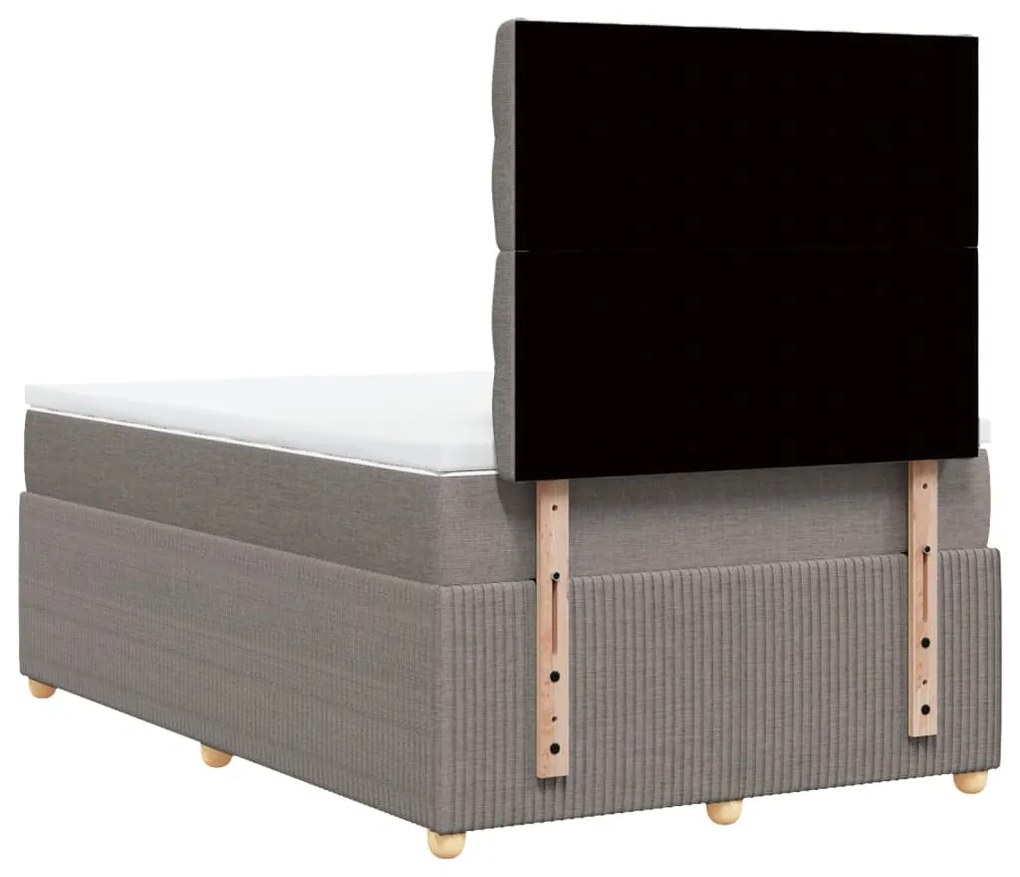 vidaXL Κρεβάτι Boxspring με Στρώμα Taupe 120x200 εκ. Υφασμάτινο