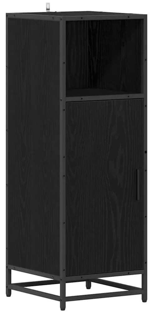 vidaXL Σετ Επίπλων Μπάνιου με ράφι 4 pcs Μαύρη Οξυά Επεξεργασμένο ξύλο