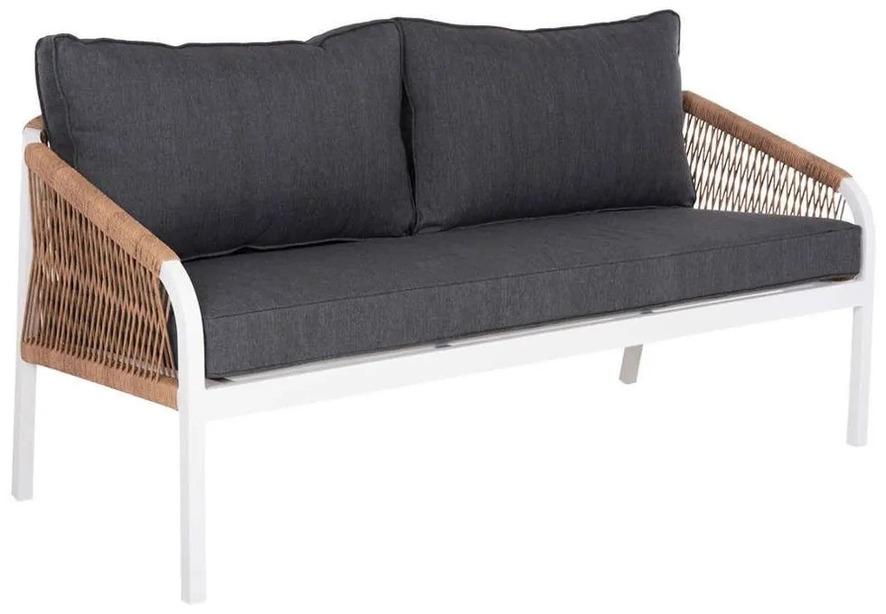 Καναπές Shai HM6055.01 Τριθέσιος Με Μαξιλάρια White-Anthracite Three-Seater