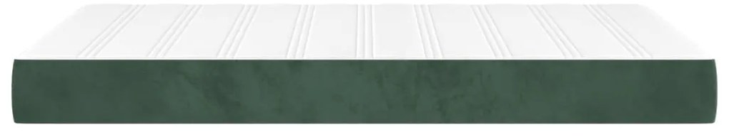 vidaXL Στρώμα με Pocket Springs Σκούρο Πράσινο120x200x20 εκ. Βελούδινο