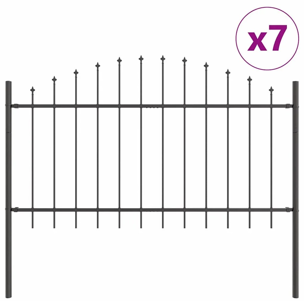 vidaXL Φράχτης Κήπου με Καπάκι - Γκρι, 11.9 x 1 μ, Ατσάλι