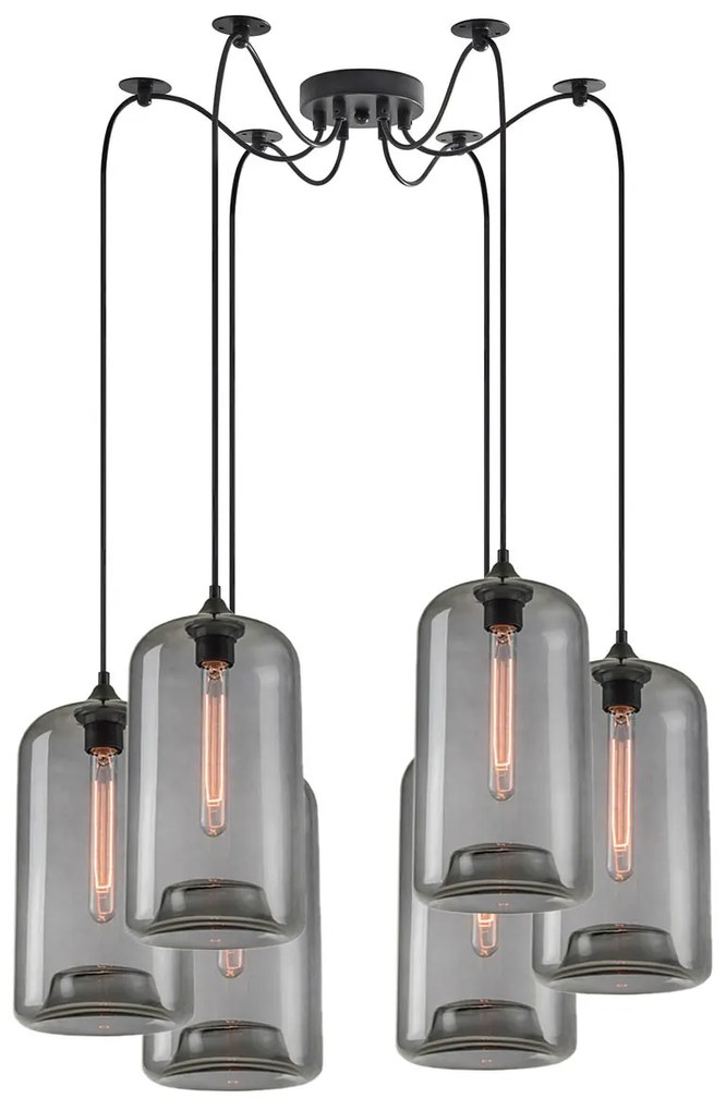 Φωτιστικό Οροφής Πολύφωτο Homelighting Feint 77-8786 Smoked Glass