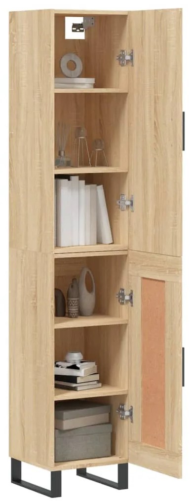 vidaXL Μπουφές Sonoma δρυς 34,5 x 34 x 180 εκ. από Επεξεργασμένο Ξύλο