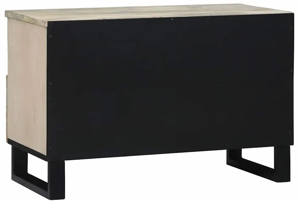 vidaXL Ντουλάπι TV με συρτάρι Λευκό 70 x 33 x 46 εκ Μασίφ ξύλο μάνγκο