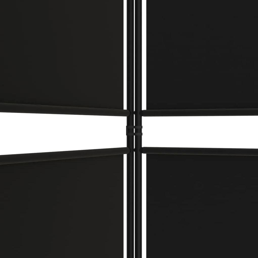 Διαχωριστικό Δωματίου με 6 Πάνελ Μαύρο 300x220 εκ. από Ύφασμα - Μαύρο