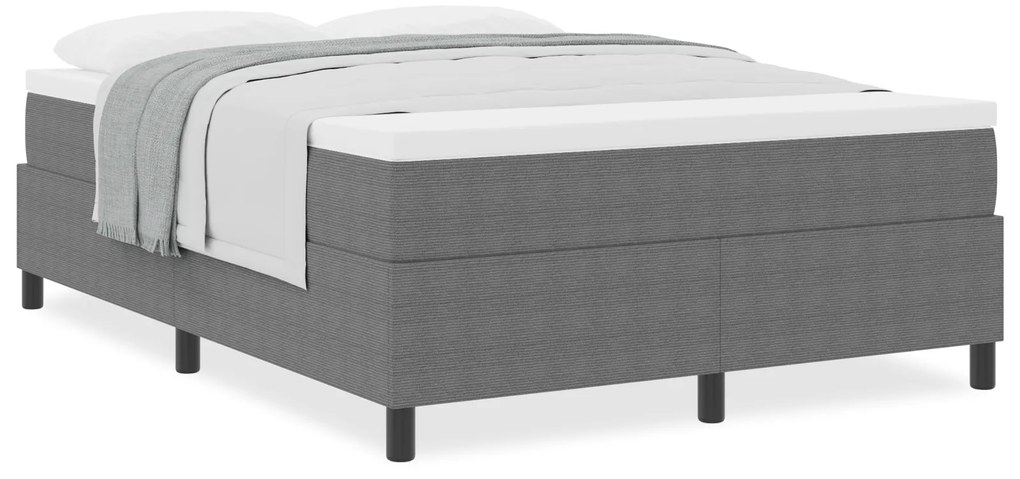 vidaXL Κρεβάτι Box Spring με Στρώμα σε Ανοιχτό Γκρι, 160 x 200 εκ., από βελούδο.