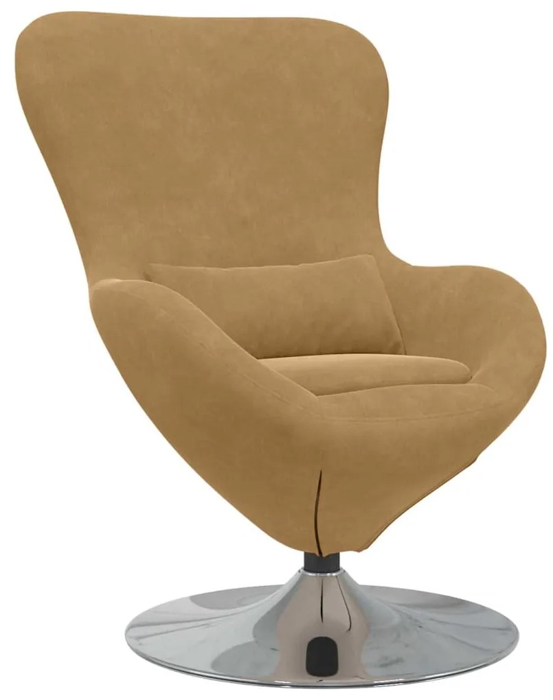 vidaXL Κάθισμα-αυγό Ανοιχτό καφέ 63 x 73 x 90 εκ Βελούδο
