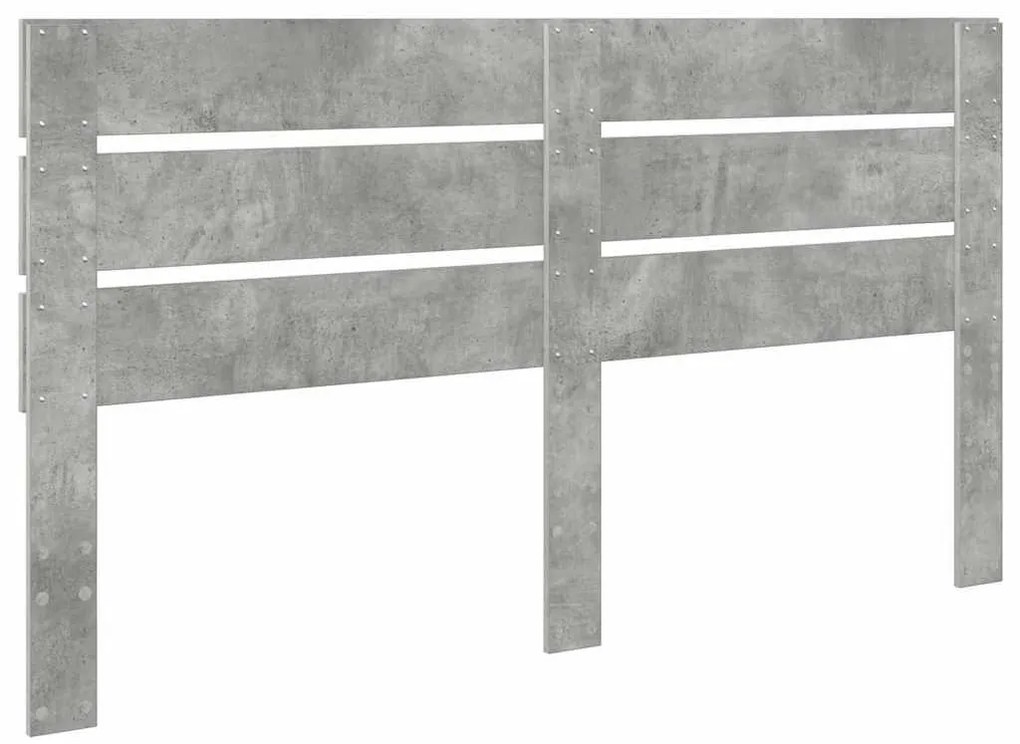 vidaXL Κεφαλάρι με κεφαλάρι Σκυρόδεμα Γκρι 200 cm Επεξεργασμένο ξύλο