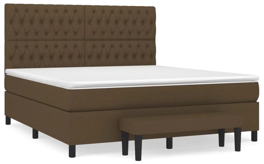 ΚΡΕΒΑΤΙ BOXSPRING ΜΕ ΣΤΡΩΜΑ ΣΚΟΥΡΟ ΚΑΦΕ 180X200 ΕΚ ΥΦΑΣΜΑΤΙΝΟ 3136856