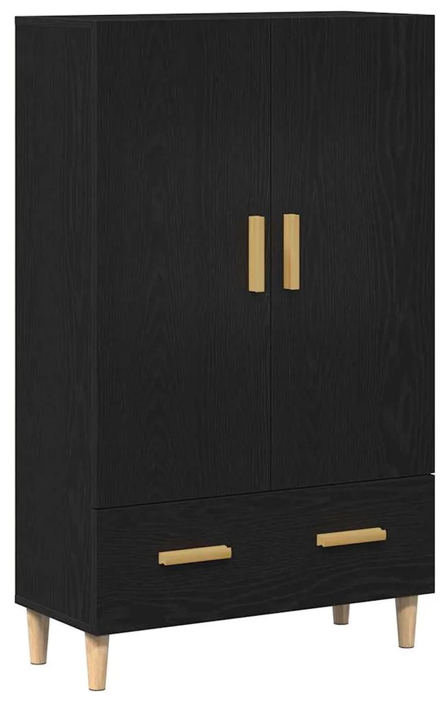vidaXL Highboard με συρτάρι Μαύρο 70 x 31 x 115 εκ Επεξεργασμένο ξύλο