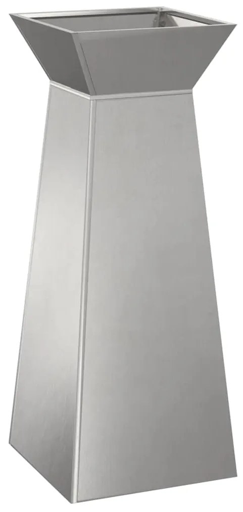 vidaXL Κήπος Στήλες Γλάστρες 2 τμχ με Κουπάκι 40x40x100 εκ, Ανοξείδωτος Χάλυβας.