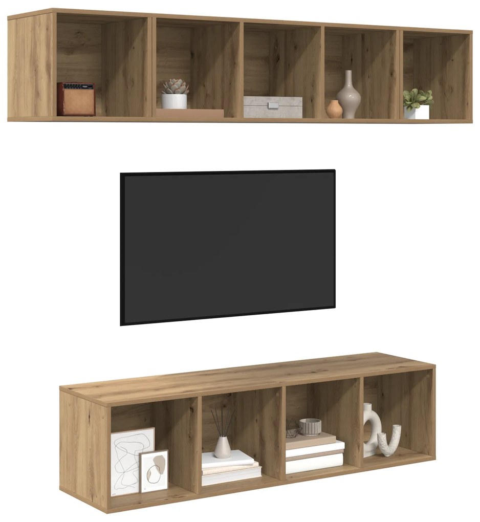 vidaXL Σετ επίπλου τηλεόρασης 4 pcs artisan δρυς 37 x 37 x 142.5 εκ