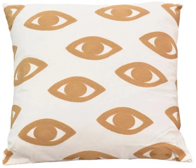 Μαξιλάρι Eyes Inart φυσικό-λευκό ύφασμα 60x60x2.5εκ