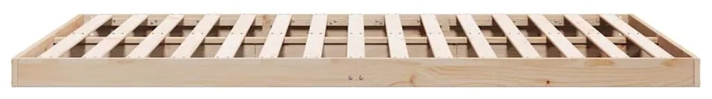 vidaXL Κρεβάτι δαπέδου Φυσικό 200 x 220 cm Μασίφ ξύλο πεύκου