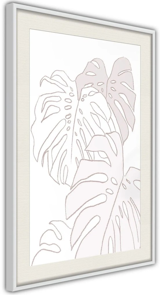 Αφίσα - Beige Leaves - 40x60 - Χρυσό - Χωρίς πασπαρτού