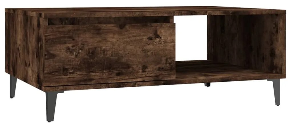vidaXL Τραπεζάκι Σαλονιού Καπνιστή Δρυς 90x60x35 εκ. από Επεξ. Ξύλο