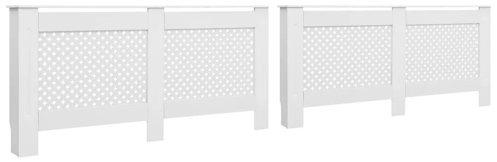 Καλύμματα Καλοριφέρ 2 τεμ. Λευκά 172 x 19 x 81,5 εκ. από MDF